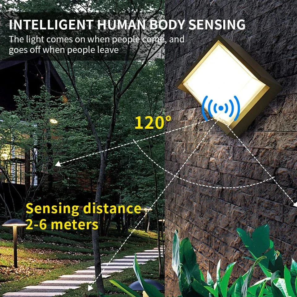 LED Utomhusvägglampa PIR Rörelsesensor Carvallo