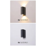 LED Utomhusvägglampa - Vattentålig Design - IP65 Klassad - Hållbart ABS Material - Modern Cylindrisk Form - 6W Effekt - Inomhus/Utebruk Carvallo