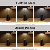 LED Laddningsbar Skrivbordslampa - Touch Dimming - Modern Design - Tre Färgtemperaturer - Sladdlös - Ideal För Inomhusbruk - Snygg Estetik Carvallo