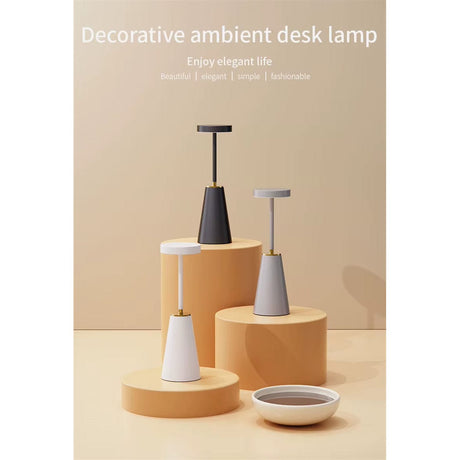 LED Laddningsbar Skrivbordslampa - Touch Dimming - Modern Design - Tre Färgtemperaturer - Sladdlös - Ideal För Inomhusbruk - Snygg Estetik Carvallo