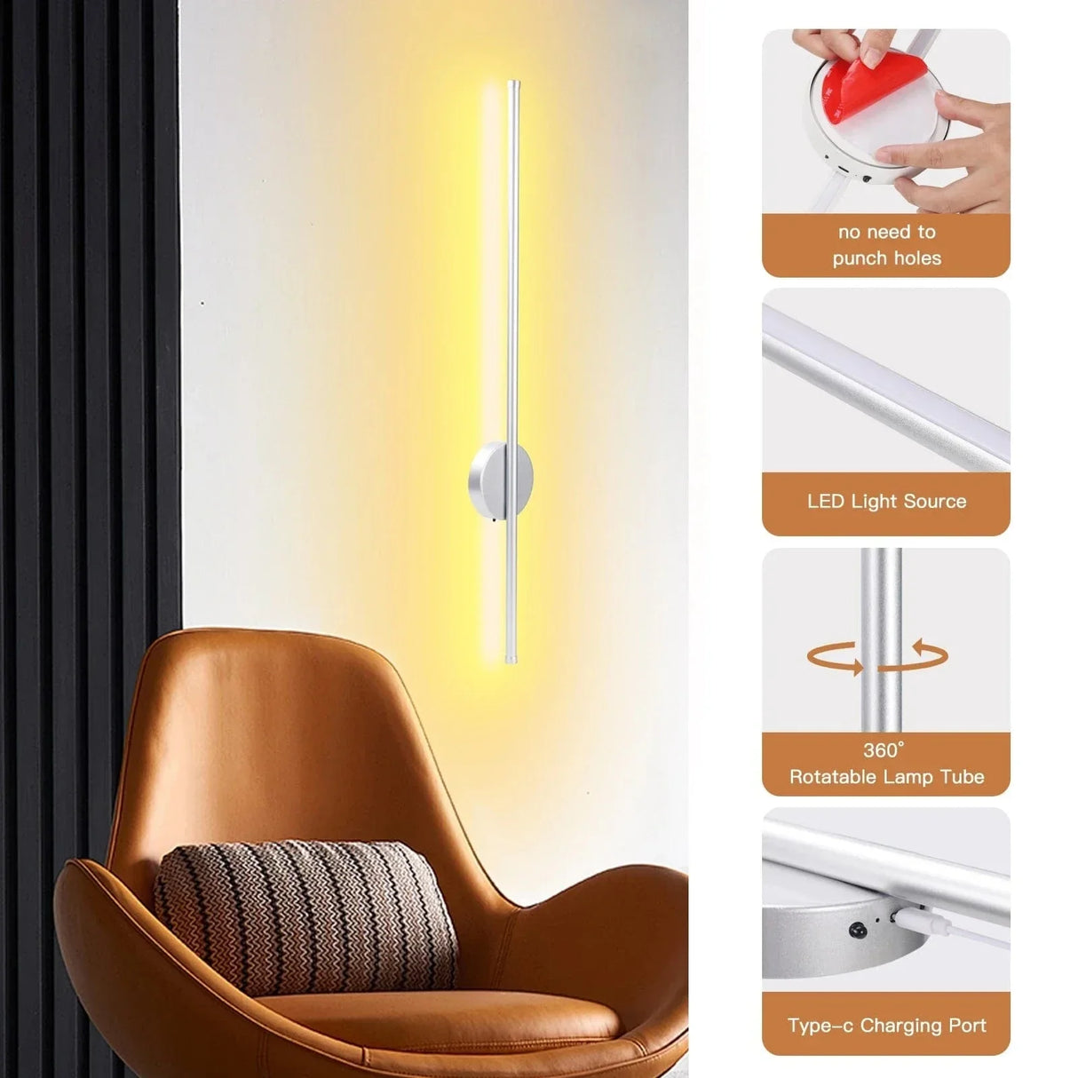 LED Uppladdningsbar Vägglampa Carvallo