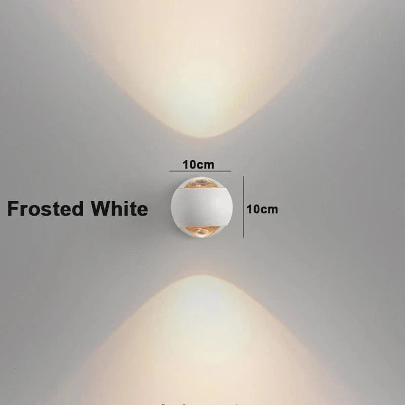 LED vägglampa med roterbar design – Modern - Frostad metall - Akrylinse - Upp/Ner belysning - Nordisk stil Carvallo