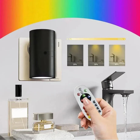 LED Vägg Nattlampa Med Plug-In Design – Sensoraktiverad - Fjärrkontroll - 16 Färgval - Idealisk För Sovrumsinredning Carvallo