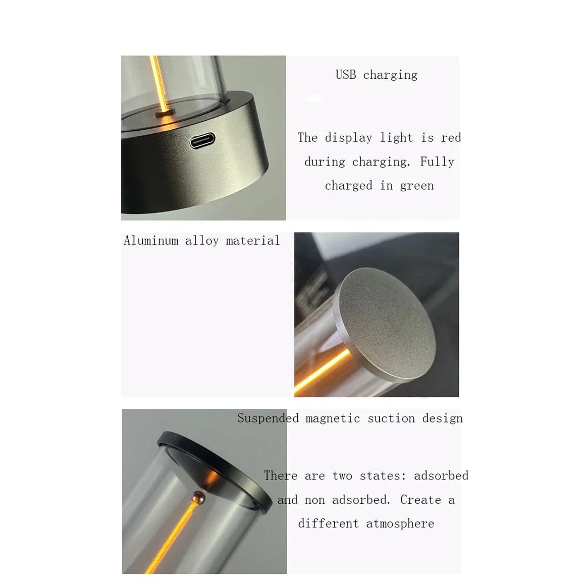 Magnetisk sugljus med tre ljusstyrkenivåer Carvallo