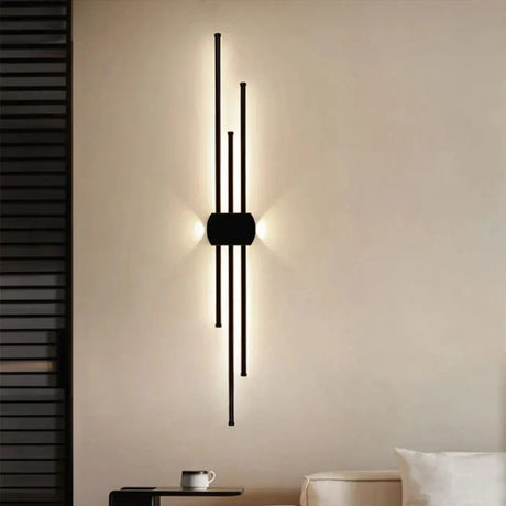 Minimalistisk LED Vägglampa – Modern Svart Järn Sconcelampa för Vardagsrum och Sovrum, Justerbara Höjdalternativ Carvallo