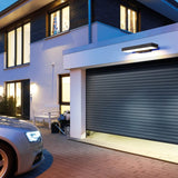 Moderna svarta LED utomhusvägglampor med rörelsesensor och skymning-till-gryning-funktion - Väderbeständig sconce för entré och garage Carvallo