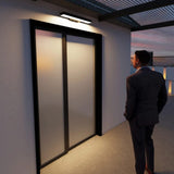 Moderna svarta LED utomhusvägglampor med rörelsesensor och skymning-till-gryning-funktion - Väderbeständig sconce för entré och garage Carvallo