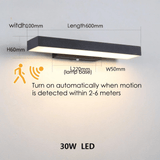 Moderna svarta LED utomhusvägglampor med rörelsesensor och skymning-till-gryning-funktion - Väderbeständig sconce för entré och garage Carvallo