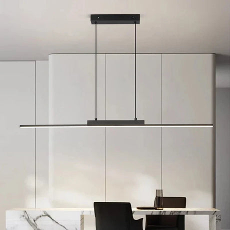 Modern svart taklampa med justerbar höjd – minimalistisk design - aluminium och silikon - perfekt för kök och matsal Carvallo