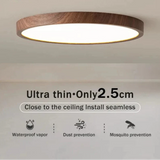 Modern Cirkulär Ultrathin Trä LED Taklampa Carvallo