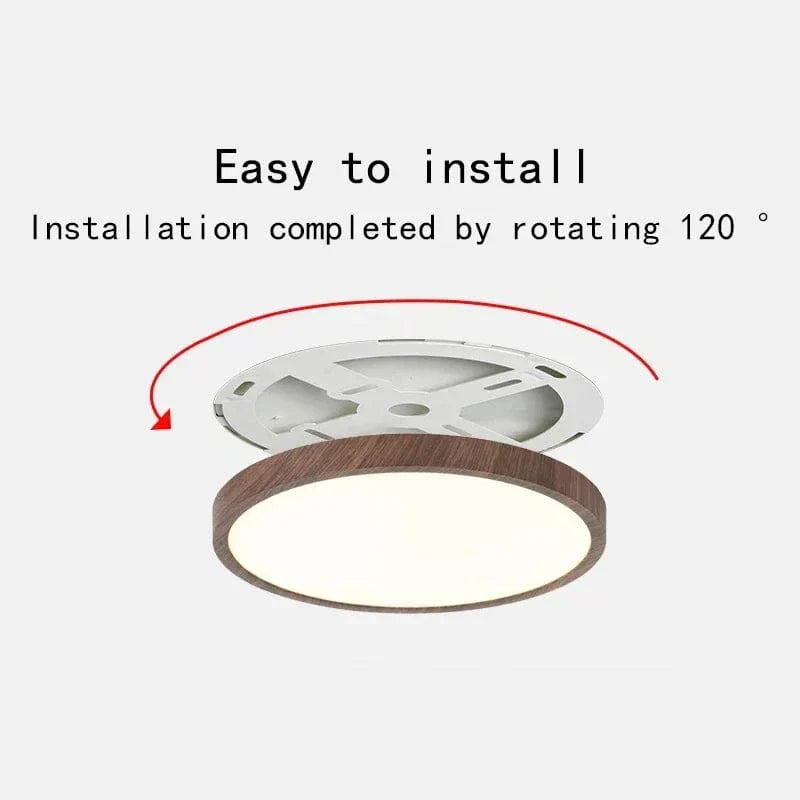 Modern Cirkulär Ultrathin Trä LED Taklampa Carvallo