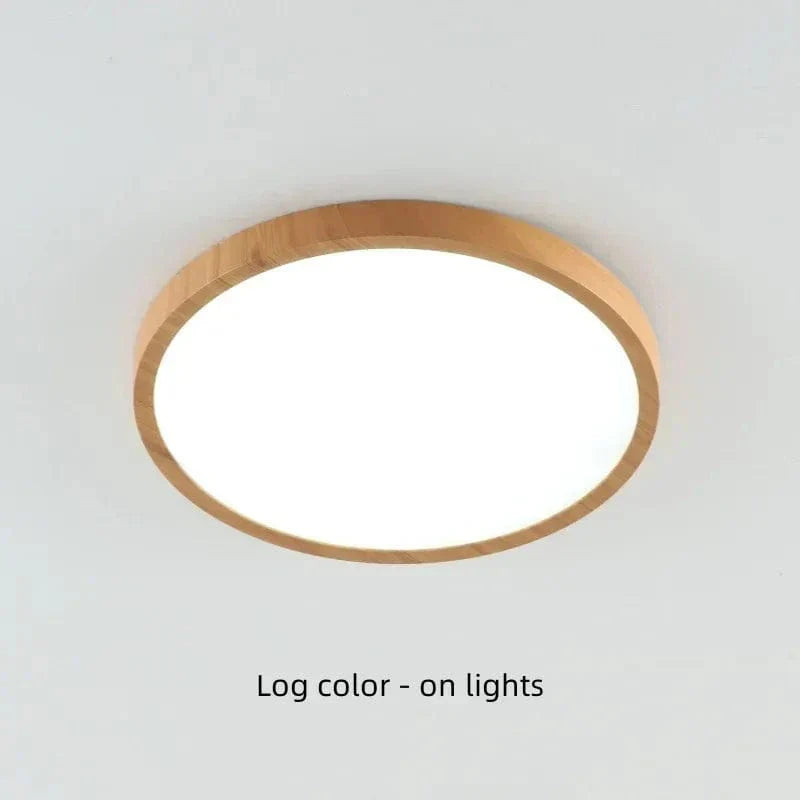 Modern Cirkulär Ultrathin Trä LED Taklampa Carvallo