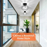 Modern Flush Mount Ceiling Light Fixture – K9 Crystal - LED Kompatibel - Elegant Design - Inomhusbruk - Polerad Krom Finish Carvallo