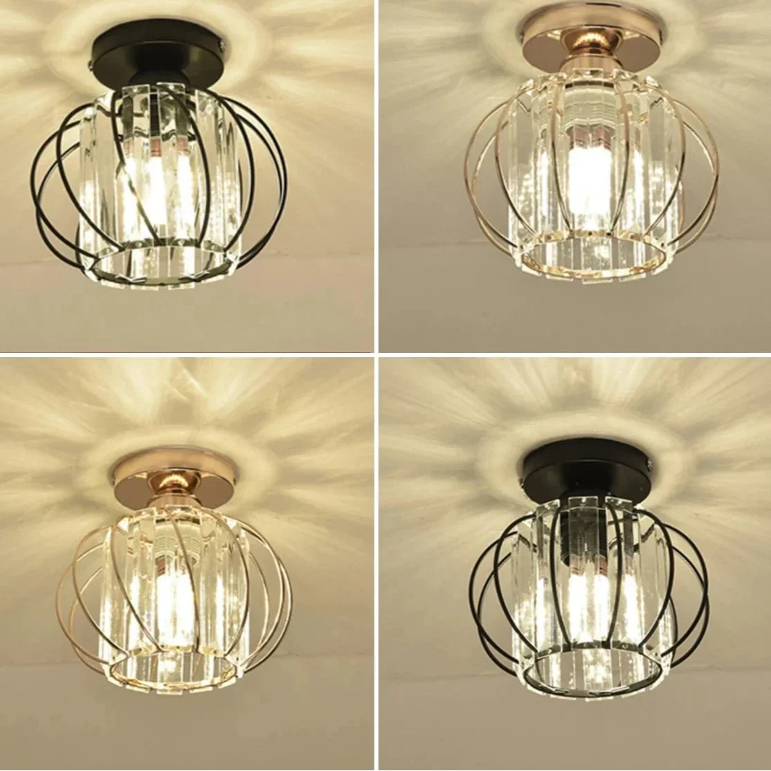 Modern Flush Mount Ceiling Light Fixture – K9 Crystal - LED Kompatibel - Elegant Design - Inomhusbruk - Polerad Krom Finish Carvallo