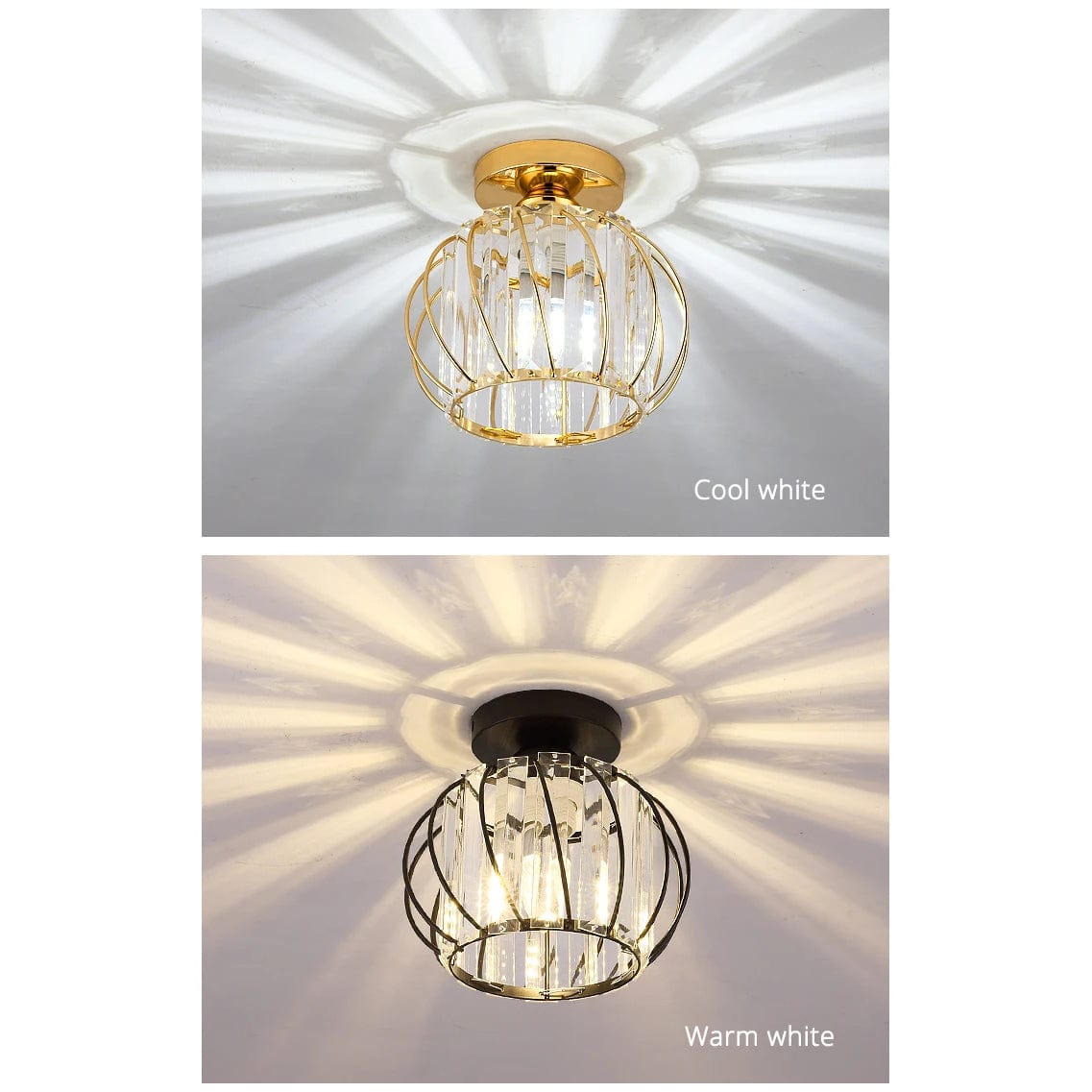 Modern Flush Mount Ceiling Light Fixture – K9 Crystal - LED Kompatibel - Elegant Design - Inomhusbruk - Polerad Krom Finish Carvallo