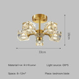 Modern guld kristallkrona – G9-baserad semi flush mount taklampa för vardagsrum, matsal, kök Carvallo
