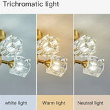 Modern guld kristallkrona – G9-baserad semi flush mount taklampa för vardagsrum, matsal, kök Carvallo