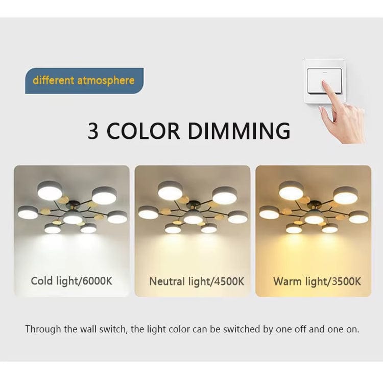 Modern LED Krona - Inomhusbelysning - Justerbar Färgtemperatur - Tre Ljuslägen - Stilig Metall- och Glasdesign - 16 cm Höjd Carvallo