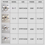 Modern LED Krona - Inomhusbelysning - Justerbar Färgtemperatur - Tre Ljuslägen - Stilig Metall- och Glasdesign - 16 cm Höjd Carvallo