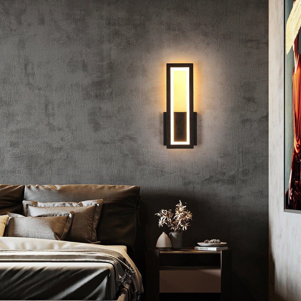 Modern LED Vägglampa - Ytmonterad - Akryl - Varmvit 3000K - Inomhus - Svart Finish - Energisparande Carvallo