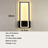 Modern LED Vägglampa - Ytmonterad - Akryl - Varmvit 3000K - Inomhus - Svart Finish - Energisparande Carvallo