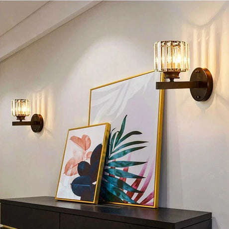Modern LED Vägglampa Med Kristallackenter - Metallkonstruktion - Justerbar Belysning - Nordisk Stil - Ideal För Vardagsrum - Sovrum - Korridor Carvallo