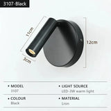 Modern LED Vägglampa Med Strömbrytare - Inomhus - Justerbar - USB Laddning - 350° Rotation - Svart/Koppar Finish Carvallo