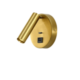 Modern LED Vägglampa Med Strömbrytare - Inomhus - Justerbar - USB Laddning - 350° Rotation - Svart/Koppar Finish Carvallo