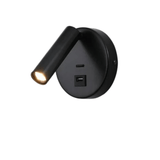 Modern LED Vägglampa Med Strömbrytare - Inomhus - Justerbar - USB Laddning - 350° Rotation - Svart/Koppar Finish Carvallo