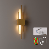 Modern LED Vägglampa med USB-laddning - Dimbar - Justerbart Varmt Ljus - Akrylskärm - Inomhusbruk - Guldfinish Carvallo