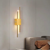 Modern LED Vägglampa med USB-laddning - Dimbar - Justerbart Varmt Ljus - Akrylskärm - Inomhusbruk - Guldfinish Carvallo