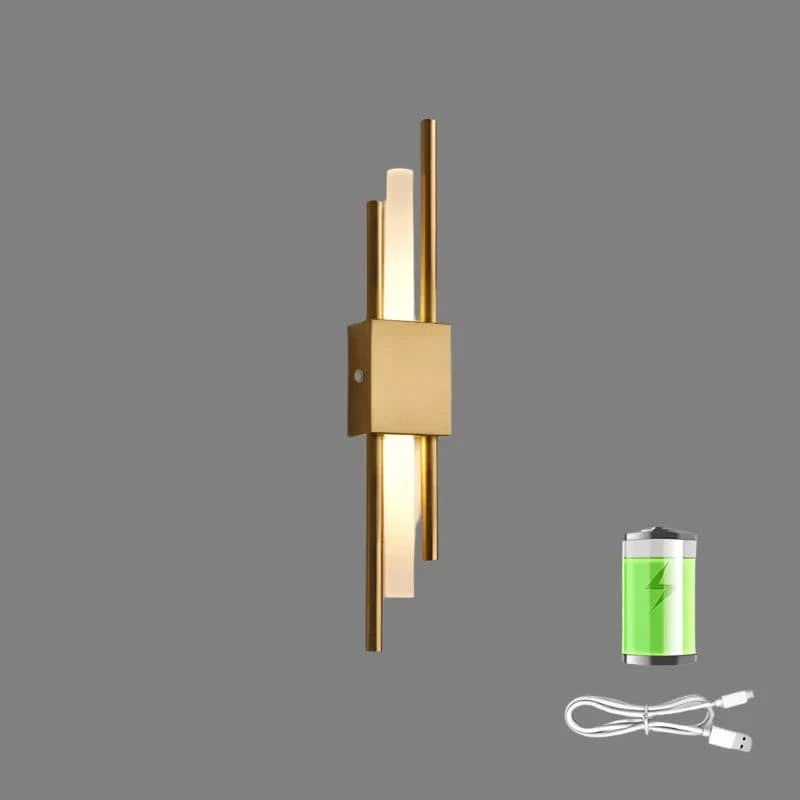 Modern LED Vägglampa med USB-laddning - Dimbar - Justerbart Varmt Ljus - Akrylskärm - Inomhusbruk - Guldfinish Carvallo