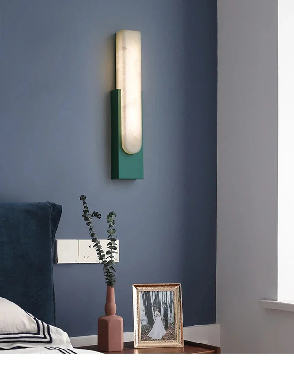 Modern LED Vägglampa - 19.6 Marmor Väggljus för Vardagsrum och Hall Inomhusbelysning Carvallo