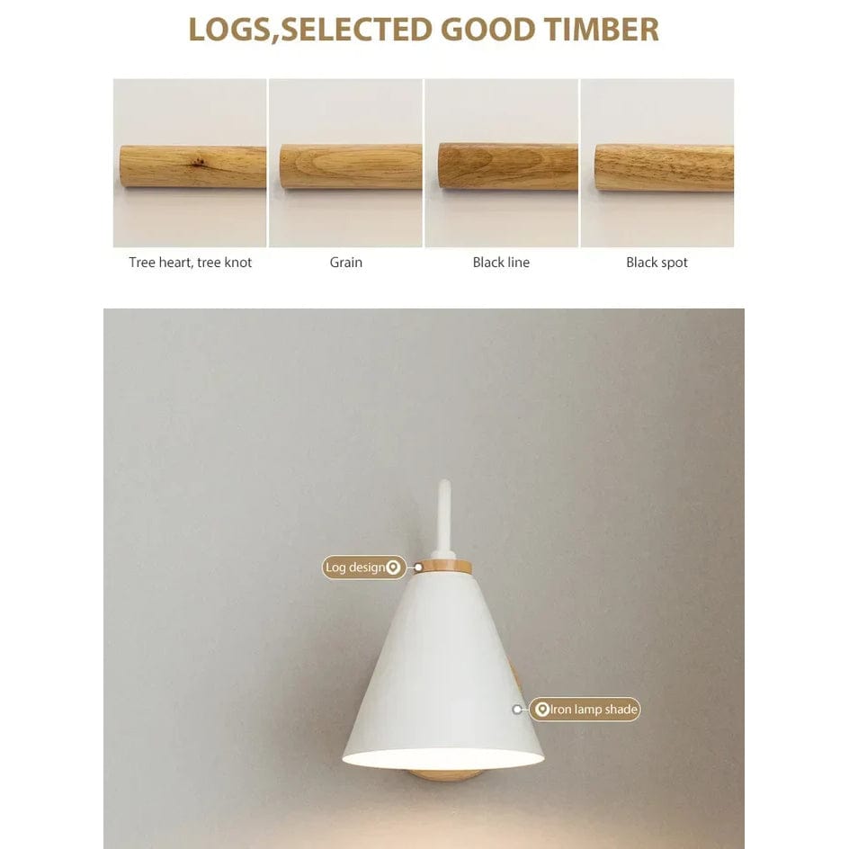 Modern Trä Vägglampa E27 Sockel Carvallo