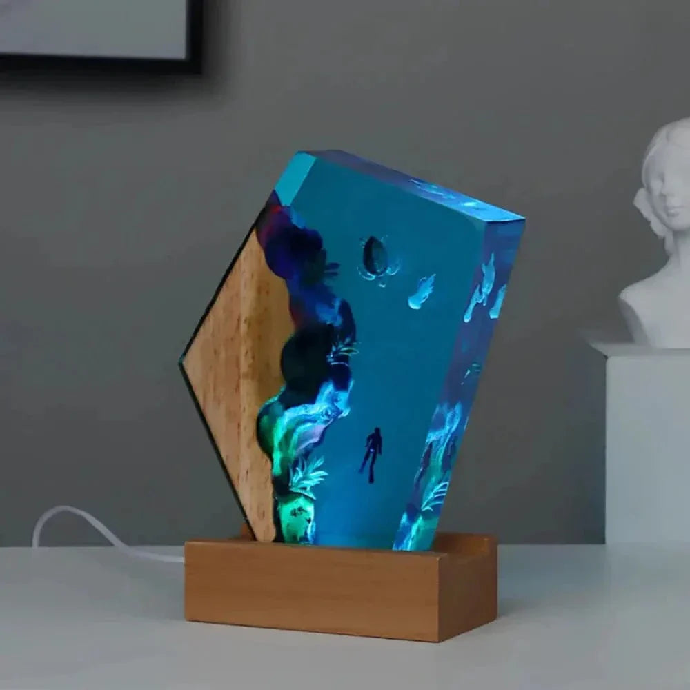 Naturinspirerad harts nattlampa Carvallo