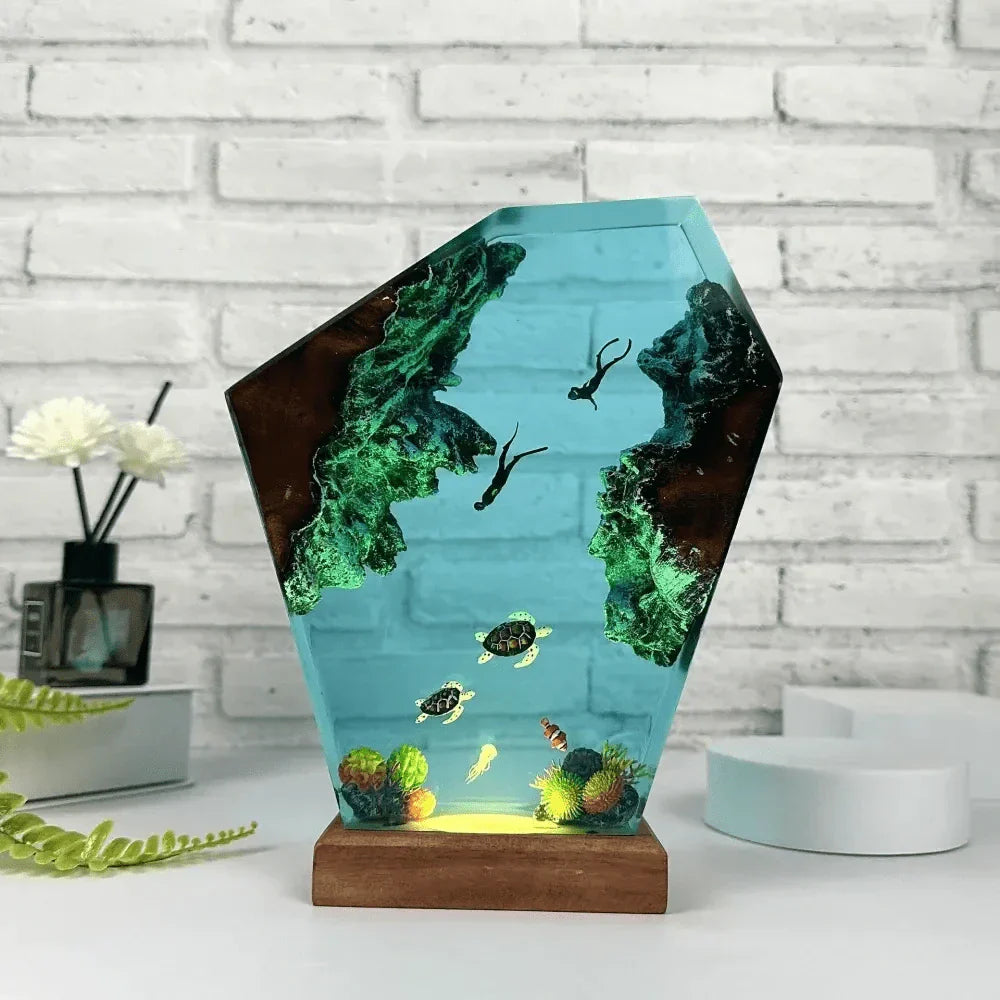 Naturinspirerad harts nattlampa Carvallo