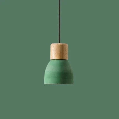Nordisk LED Hänglampa – Inomhus Hängande Armatur – Cement-Trä Design - Justerbar Vajerlängd - Vintage Stil - E27 Fäste Carvallo