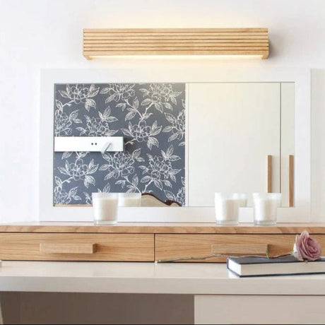 Nordisk LED Trä Väggsconces - Upp och Ner Inomhus Vägglampor för Sovrum, Vardagsrum och Badrum - Energibesparande Belysning Carvallo