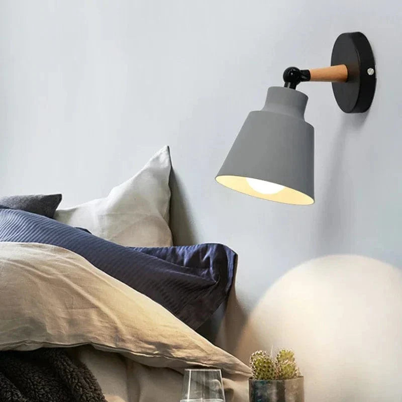 Nordic Solid Wood LED Vägglampa – Minimalistisk Vägglampa Belysning för Inomhus Sovrum och Vardagsrum Carvallo