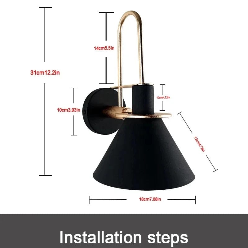 Nordisk Vägglampa med 350° Rotation och Vridomkopplare för Sängkammare och Hallbelysning - Fast installerad Vägglampa Carvallo