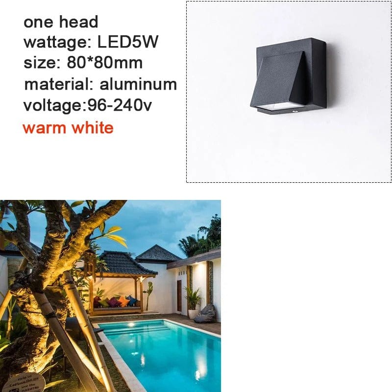 Utomhus Vattentät LED Vägglampa – Modern Aluminium Sconces för Trädgård och Veranda, IP65 Vattentät, 5W och 10W Alternativ Carvallo