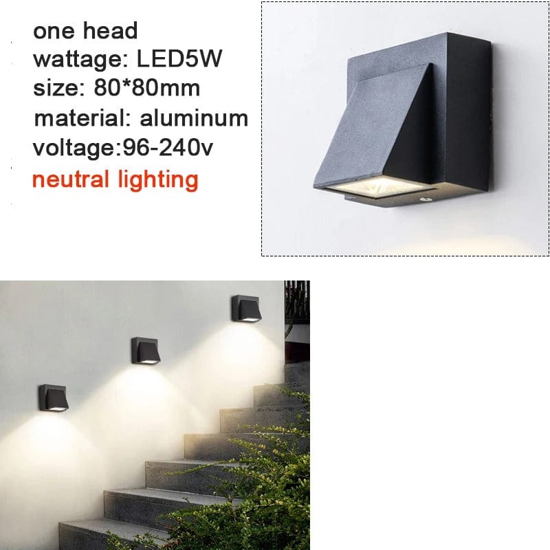 Utomhus Vattentät LED Vägglampa – Modern Aluminium Sconces för Trädgård och Veranda, IP65 Vattentät, 5W och 10W Alternativ Carvallo