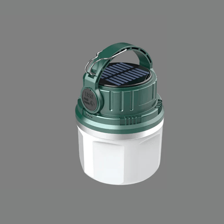 Bärbar LED Campinglampa - Solenergiladdad - Vattentålig - Kompakt design - Ideal för utomhusäventyr - Nödanvändning Carvallo