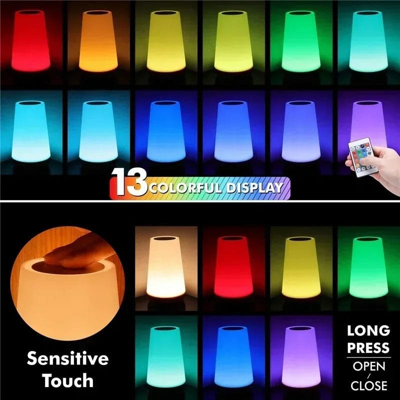 Portabel RGB Touch Lampa - USB Laddningsbar Sänglampa Carvallo