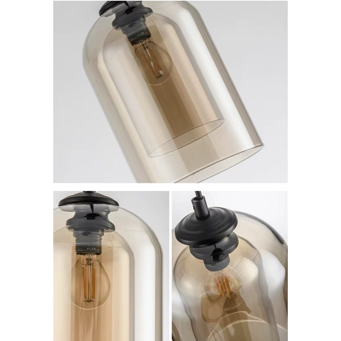 Postmodern Pendelampa – Dubbel Glas Skärm – Modern Design - Ideal För Kök - Matrum - Sovrum - LED Kompatibel Carvallo