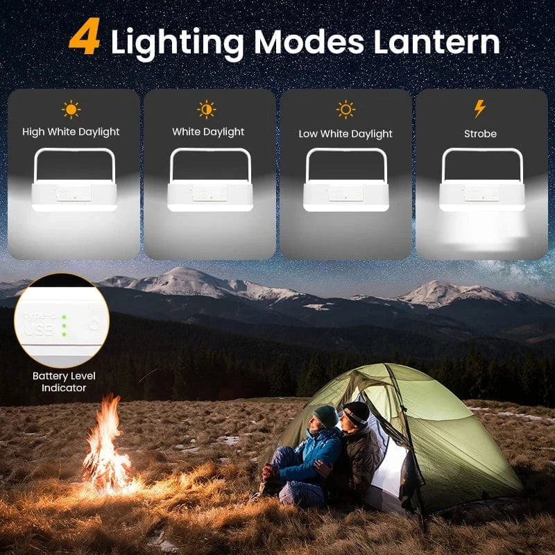 Uppladdningsbar LED Campinglampa med Power Bank – Dimbara Campinglampor för Utomhusäventyr Carvallo