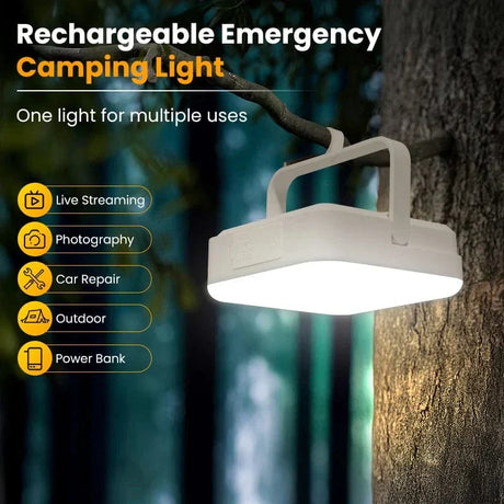 Uppladdningsbar LED Campinglampa med Power Bank – Dimbara Campinglampor för Utomhusäventyr Carvallo