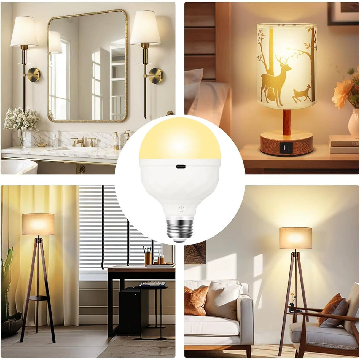 Uppladdningsbar LED-lampa med fjärrkontroll – Dimbar - Flerfärgad - Timerfunktion - 270° ljusvinkel - Bärbar design Carvallo