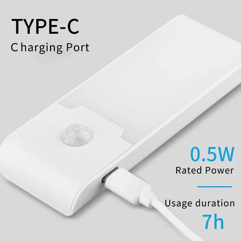 LED Rörelsesensor Nattlampa - Uppladdningsbar USB Typ-C - Kall & Varm Vit Carvallo