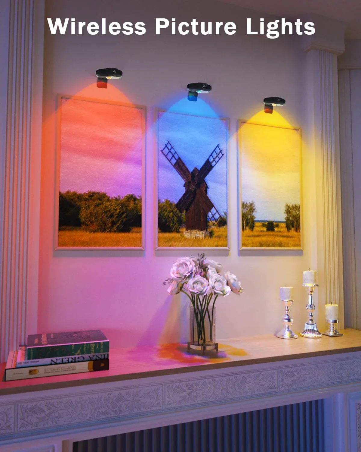 Återuppladdningsbara LED puckljus med magnetfäste – RGB-färgtemperatur - Justerbar ljusstyrka - Inomhus konstbelysning - Fjärrkontroll Carvallo